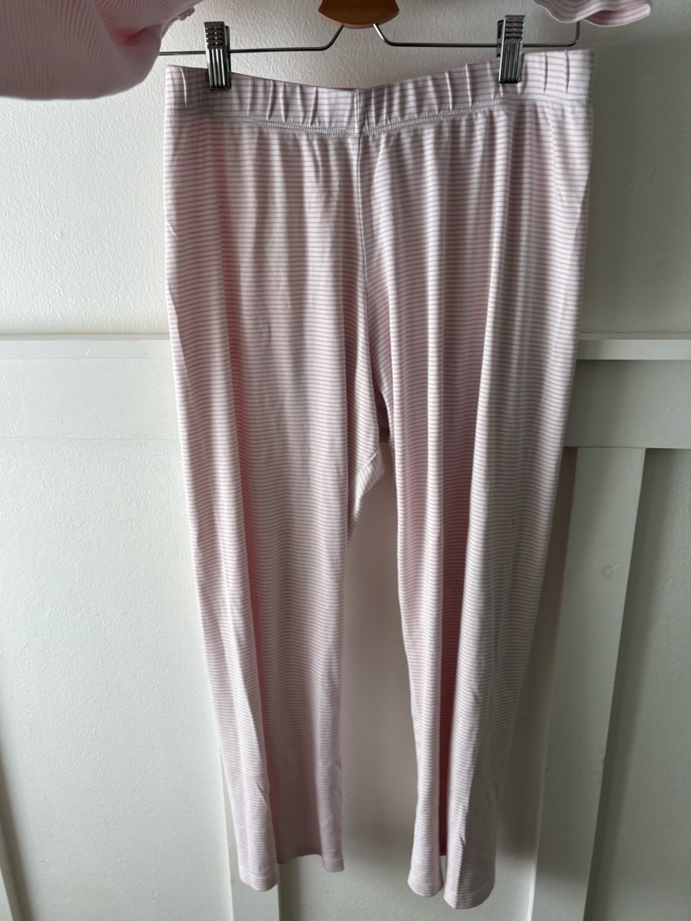 Lake Women's Pajama Set Size Small White/Pink Stripes Short Sleeve Pima Cotton - Picture 4 of 8